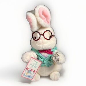 Vintage 1991 THE WHITE RABBIT Alice In Wonderland New Old Stock Plush 16" w Tags